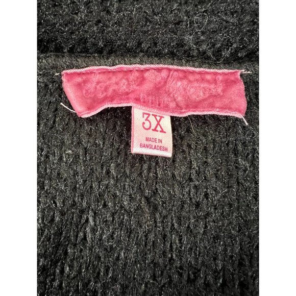 Derek Heart women's black draped front sweater size 3X, sleeveless - Picture 6 of 7